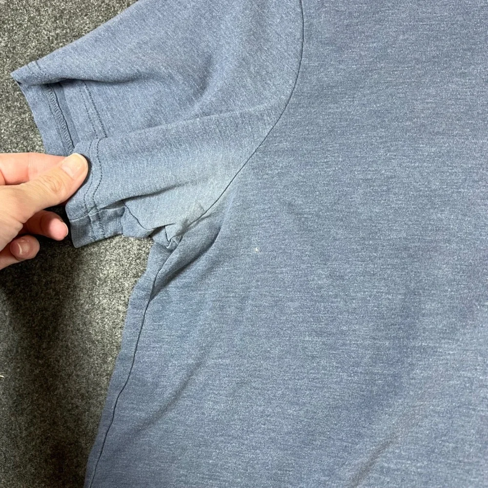 Prana Mens Short Sleeve Crew Neck T-Shirt Heather Blue Gray Size M Fair Trade_5